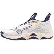 Mizuno Wave Momentum 3 (24) Volleyball Shoes (White/Blue Ribbon/MP Gold)